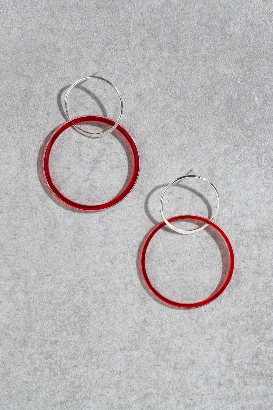 Belinda earrings - red & white candy stripe