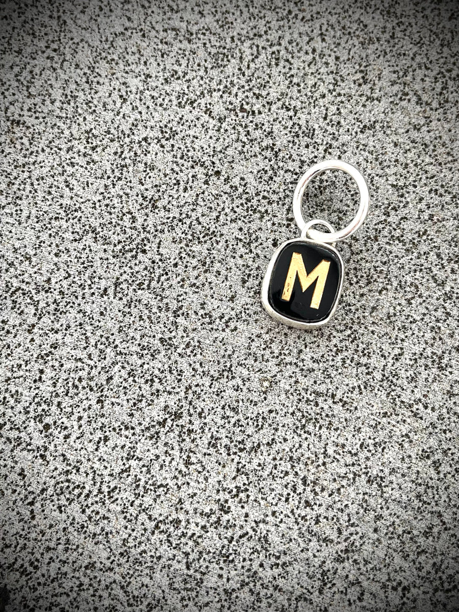 1930s glass letter pendant