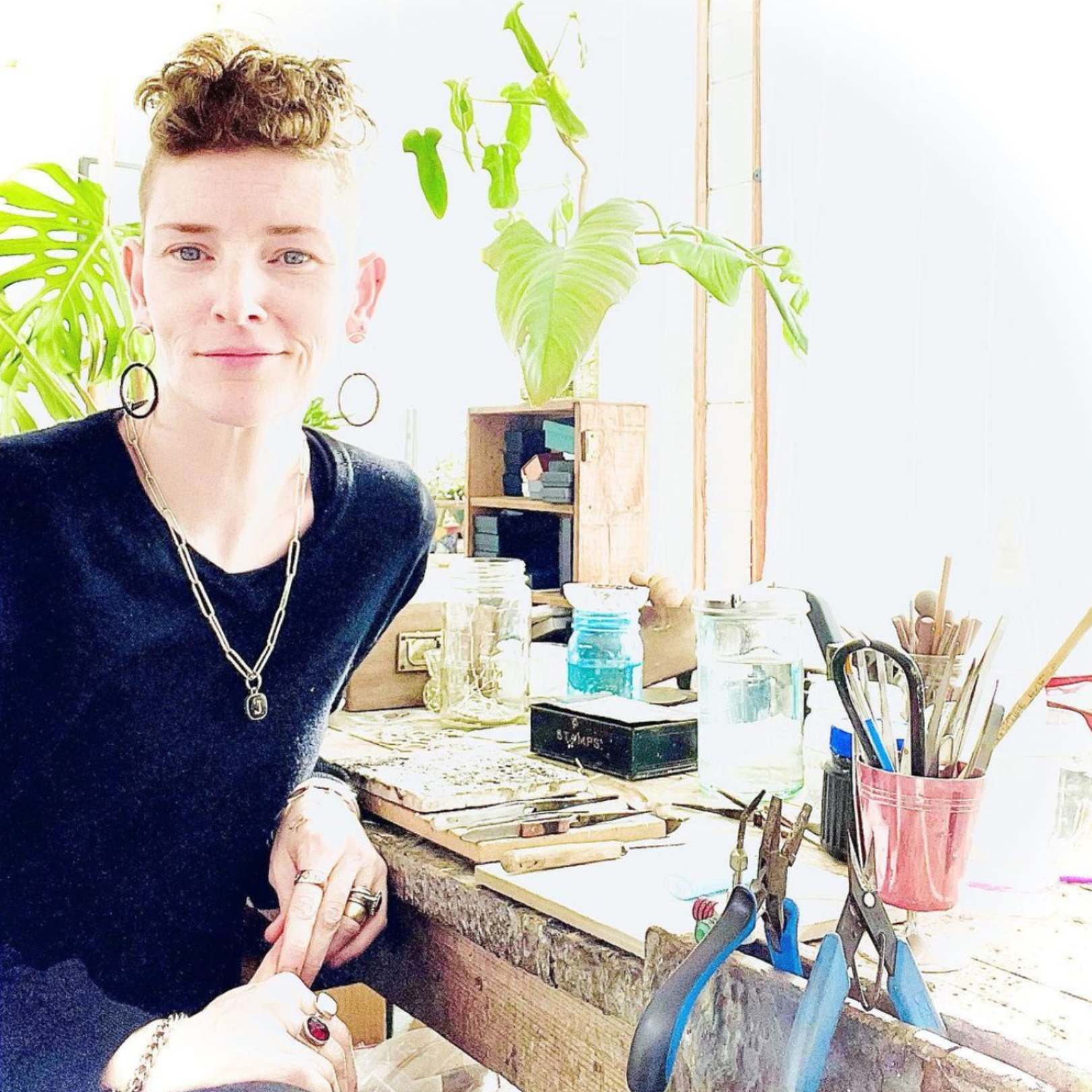 Jacqueline Betsy Lord in her Studio in the Otways