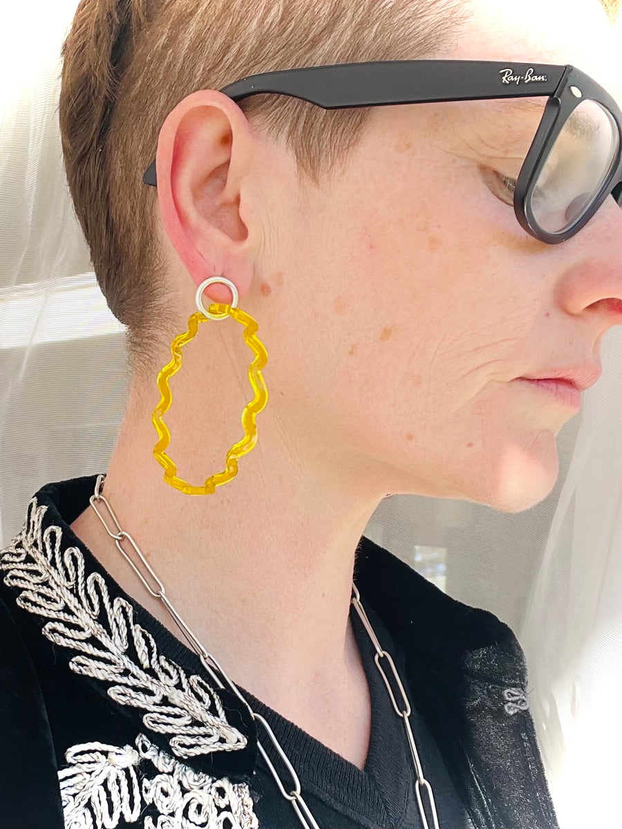 Amy earrings - yellow chevron